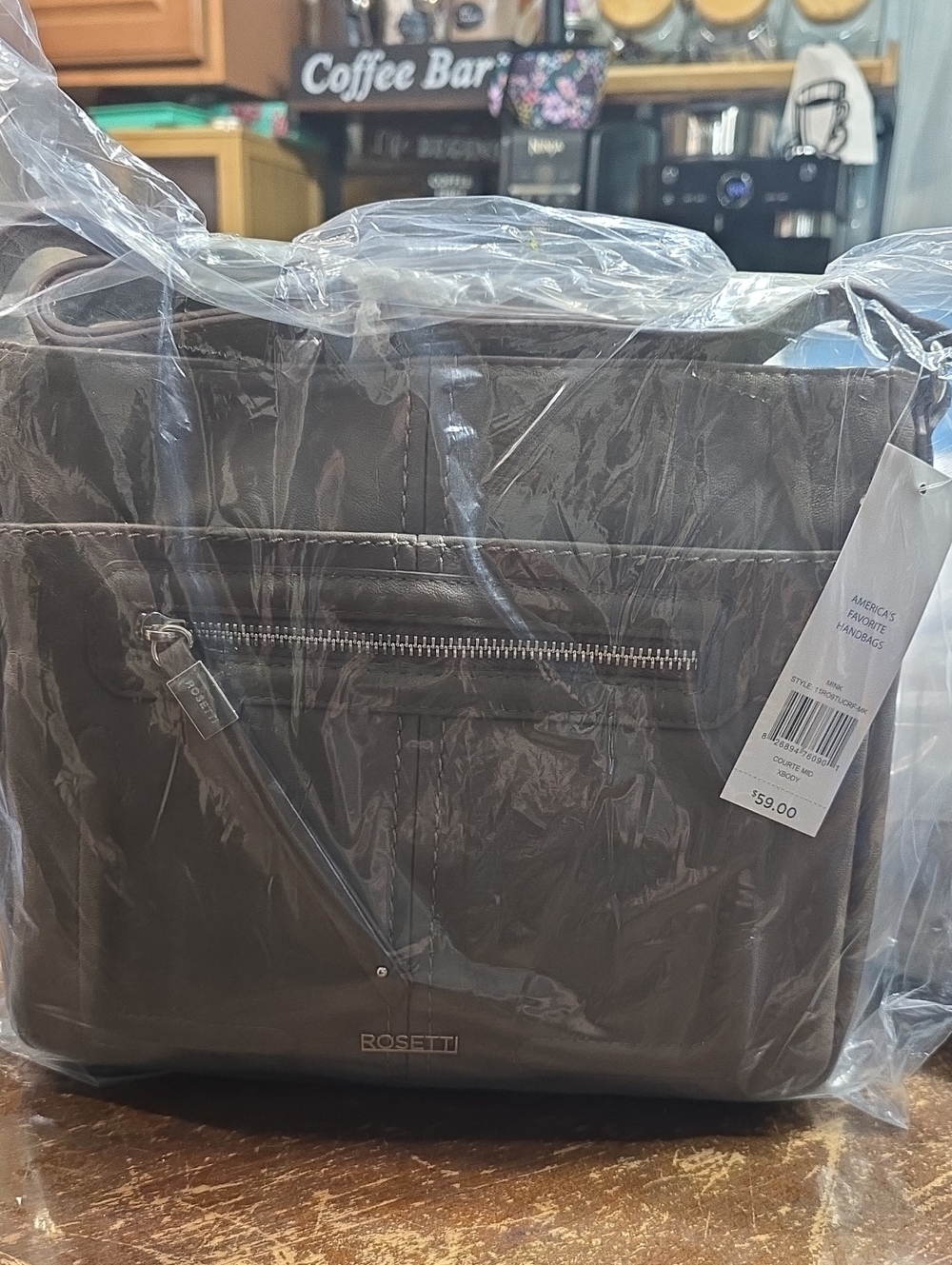 NWT Rosetti Men's Messenger Tote in Mink Faux Leather MSRP $59